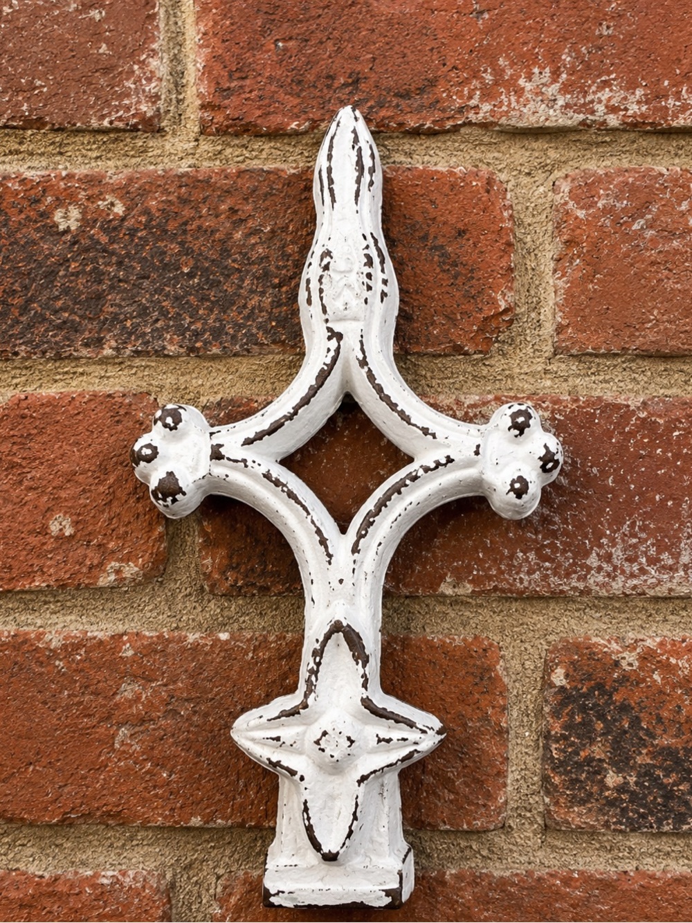 Vintage Cast Iron Fence Finial Gothic Cross Architectural Salvage Garden Decor - Picture 6 of 6
